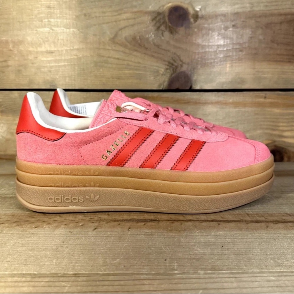 NEW (Multiple Sizes) Adidas Gazelle Bold "Rose Tone Better Scarlet" Shoes JQ7407